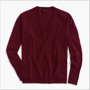 J. CREW - Cashmere V-Neck Boyfriend Sweater